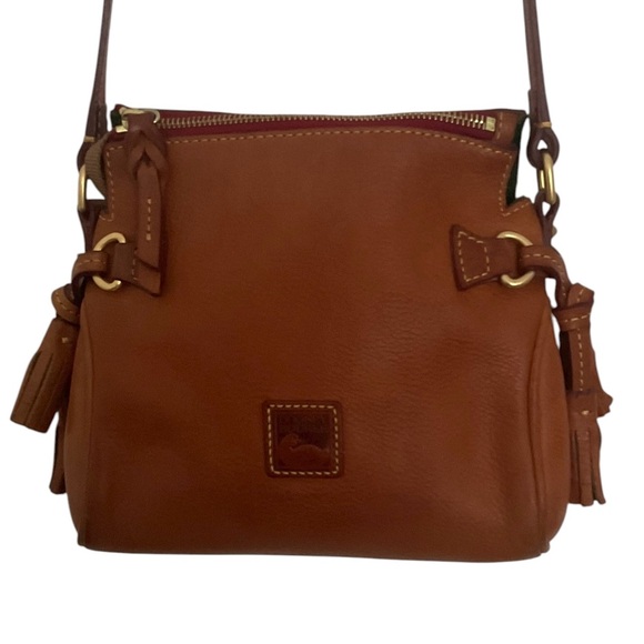 DOONEY & BOURKE Women’s Vintage Crossbody Bag Natural Florentine Leather Tassels - Picture 1 of 11